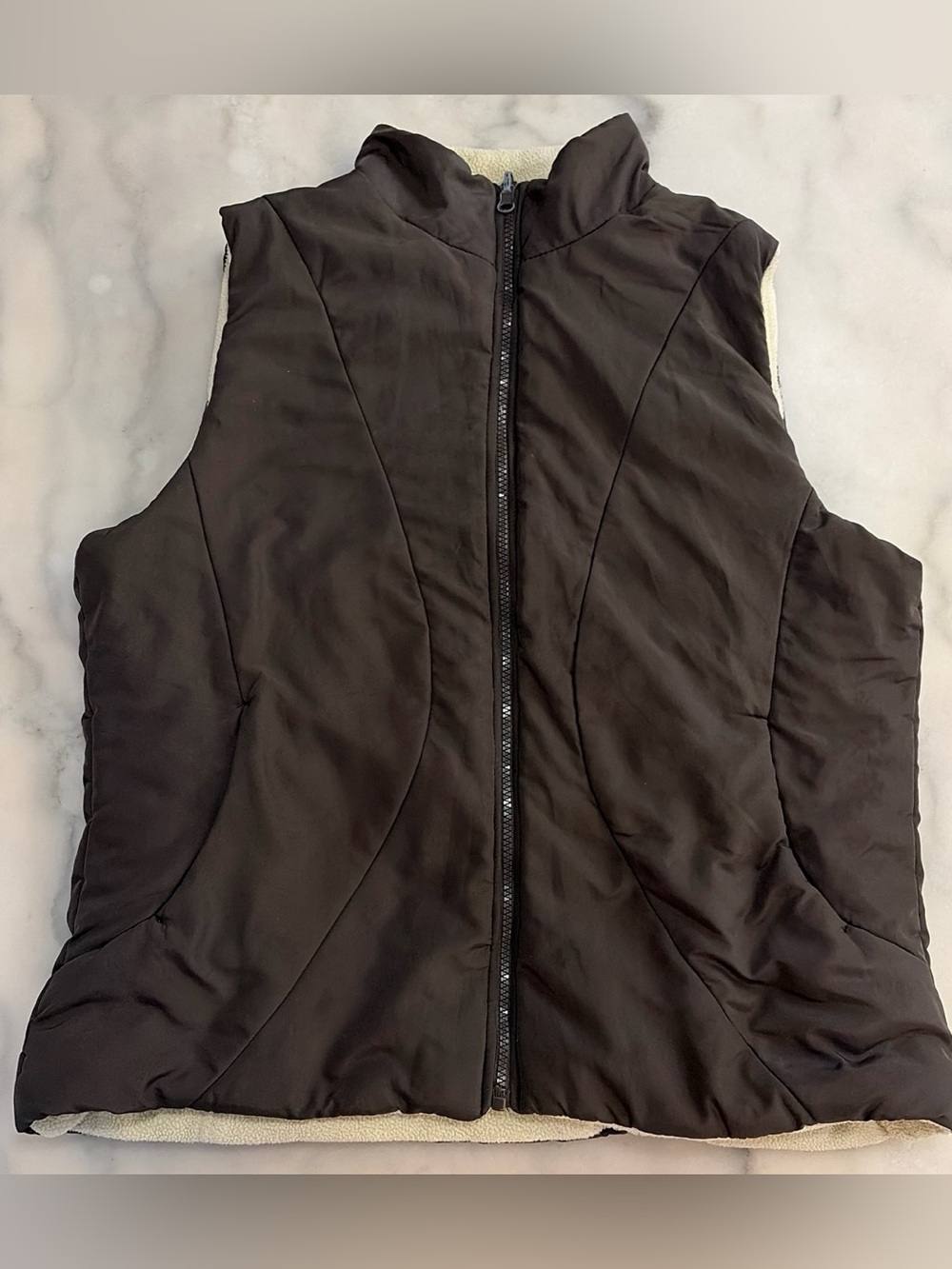 Carolyn Taylor Dark Brown Reversible Fleece Vest